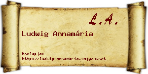 Ludwig Annamária névjegykártya